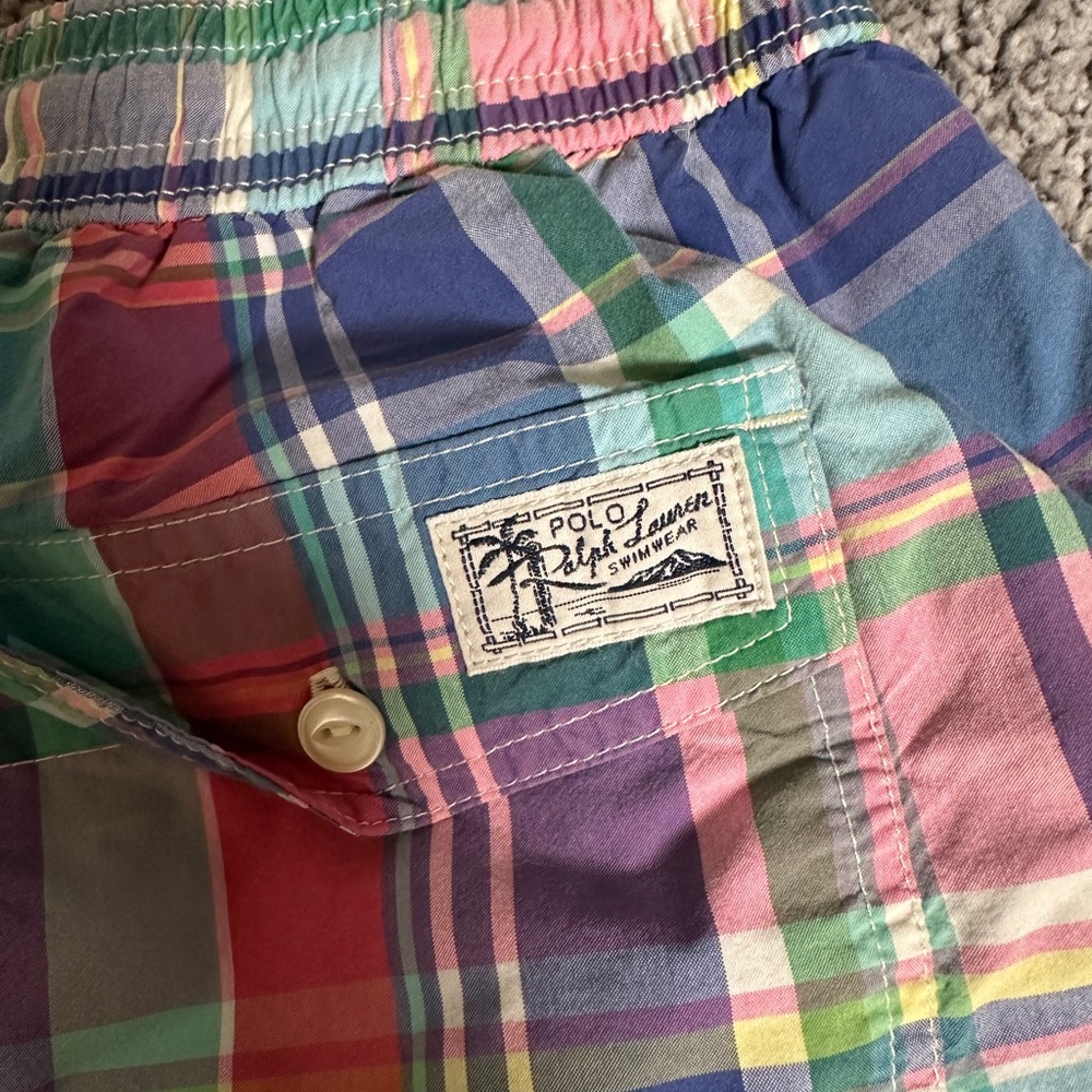 Polo Ralph Lauren Men's Swim Trunks Large Preppy Classic Multicolor Plaid - Picture 5 of 9
